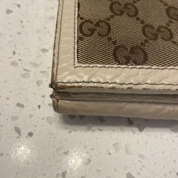 Gucci woman’s canvas and cream leather wallet - Picture 3 of 16